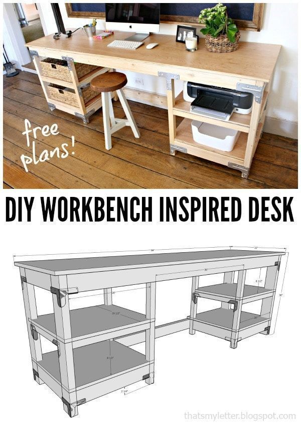DIY Workbench Inspired Desk - Jaime Costiglio - DIY Workbench Inspired Desk - Jaime Costiglio -   17 diy Desk plans ideas