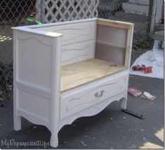 Old dresser into bench - Old dresser into bench -   17 diy Furniture dresser ideas