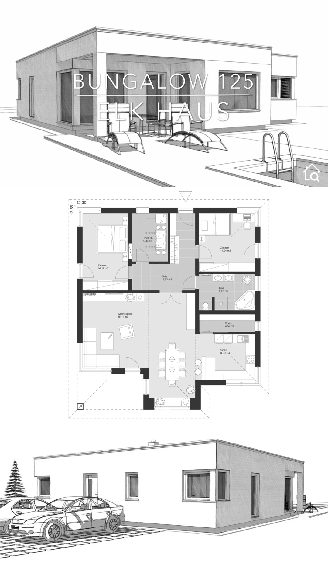 Bungalow House Floor Plans One Level Modern Architecture Design & Dream Home Ideas with Flat Roof - Bungalow House Floor Plans One Level Modern Architecture Design & Dream Home Ideas with Flat Roof -   17 diy House floor ideas