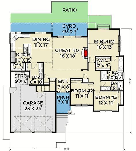 Plan 280018JWD: Charming 3-Bedroom Craftsman House Plan with Open Concept Main Floor - Plan 280018JWD: Charming 3-Bedroom Craftsman House Plan with Open Concept Main Floor -   17 diy House floor ideas