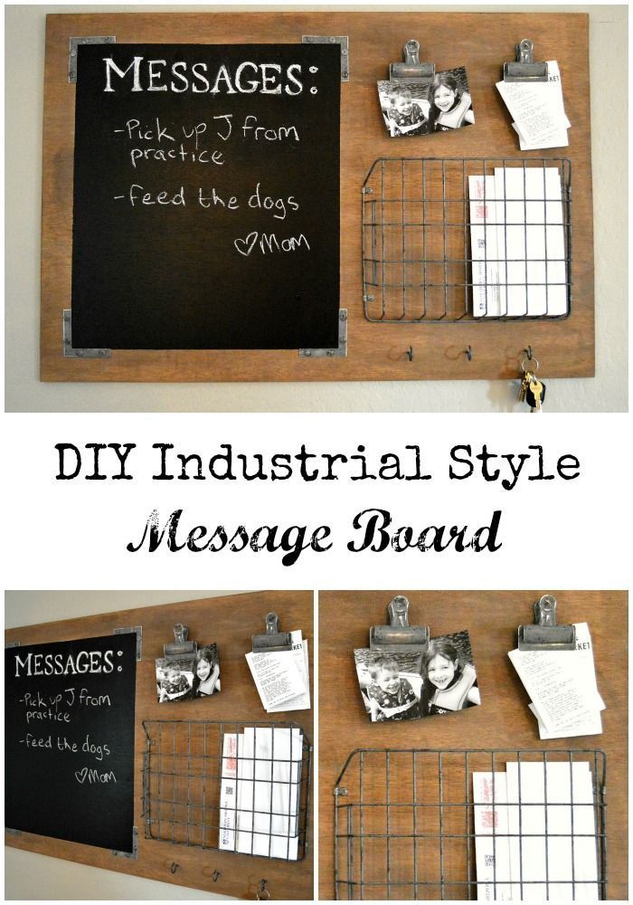 DIY Industrial Style Message Board - DIY Industrial Style Message Board -   17 diy Organization board ideas