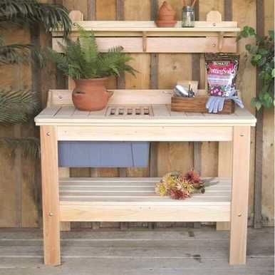 Wooden Potting Bench Garden Table  - Made in USA Q280-HWPT2949 - Wooden Potting Bench Garden Table  - Made in USA Q280-HWPT2949 -   17 diy Table garden ideas