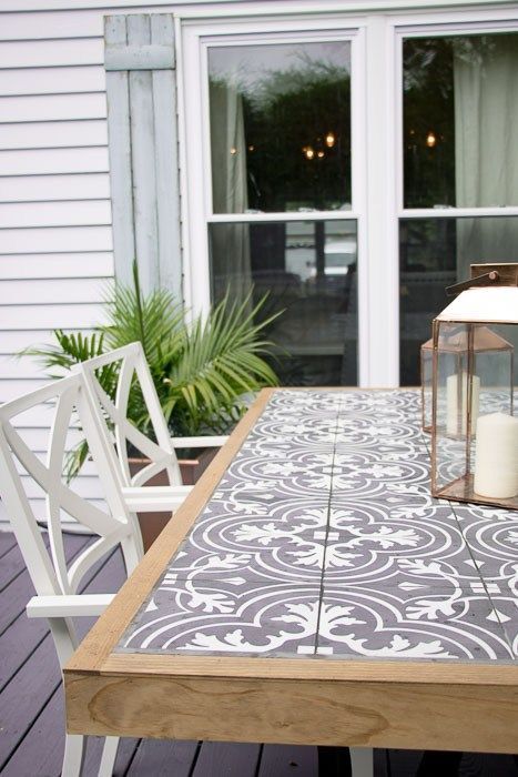 DIY Tile Tabletop - Seeking Lavendar Lane - DIY Tile Tabletop - Seeking Lavendar Lane -   17 diy Table garden ideas