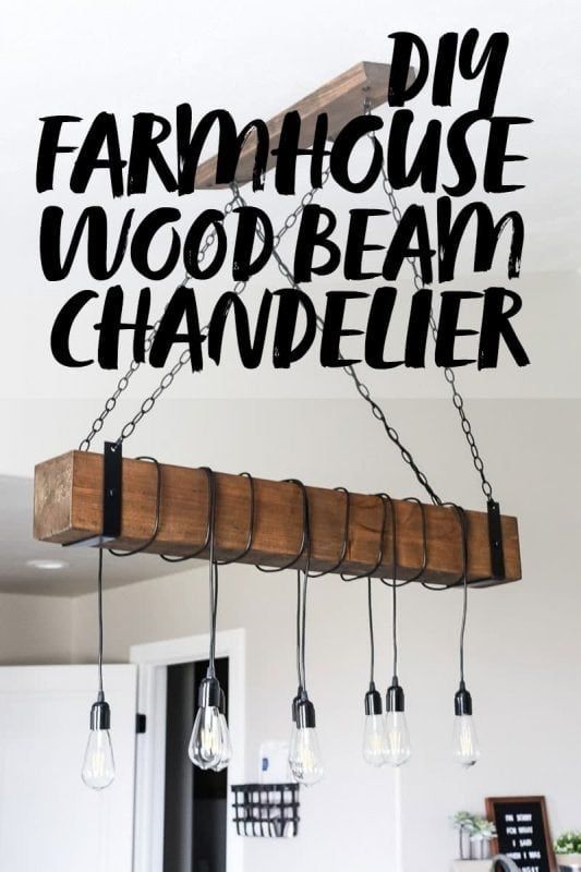DIY Farmhouse Wood Beam Chandelier - TwoFeetFirst - DIY Farmhouse Wood Beam Chandelier - TwoFeetFirst -   17 diy Wood light ideas