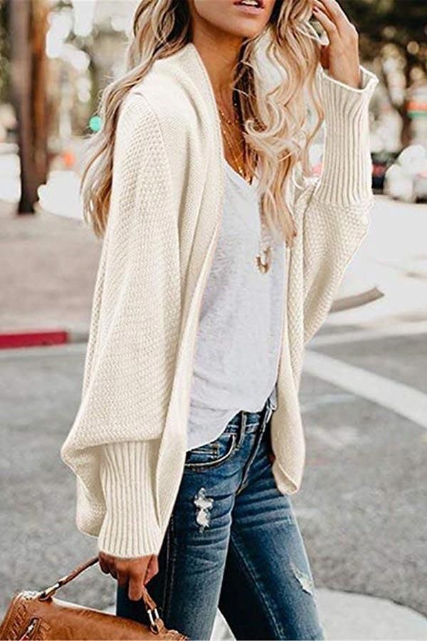 Bat Sleeve Knitted Cardigan - Bat Sleeve Knitted Cardigan -   17 style Casual spring ideas