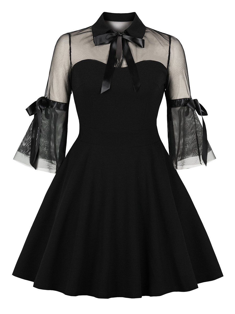 1940s Dress Openwork Mesh Stitching Dress - 1940s Dress Openwork Mesh Stitching Dress -   17 style Dress black ideas