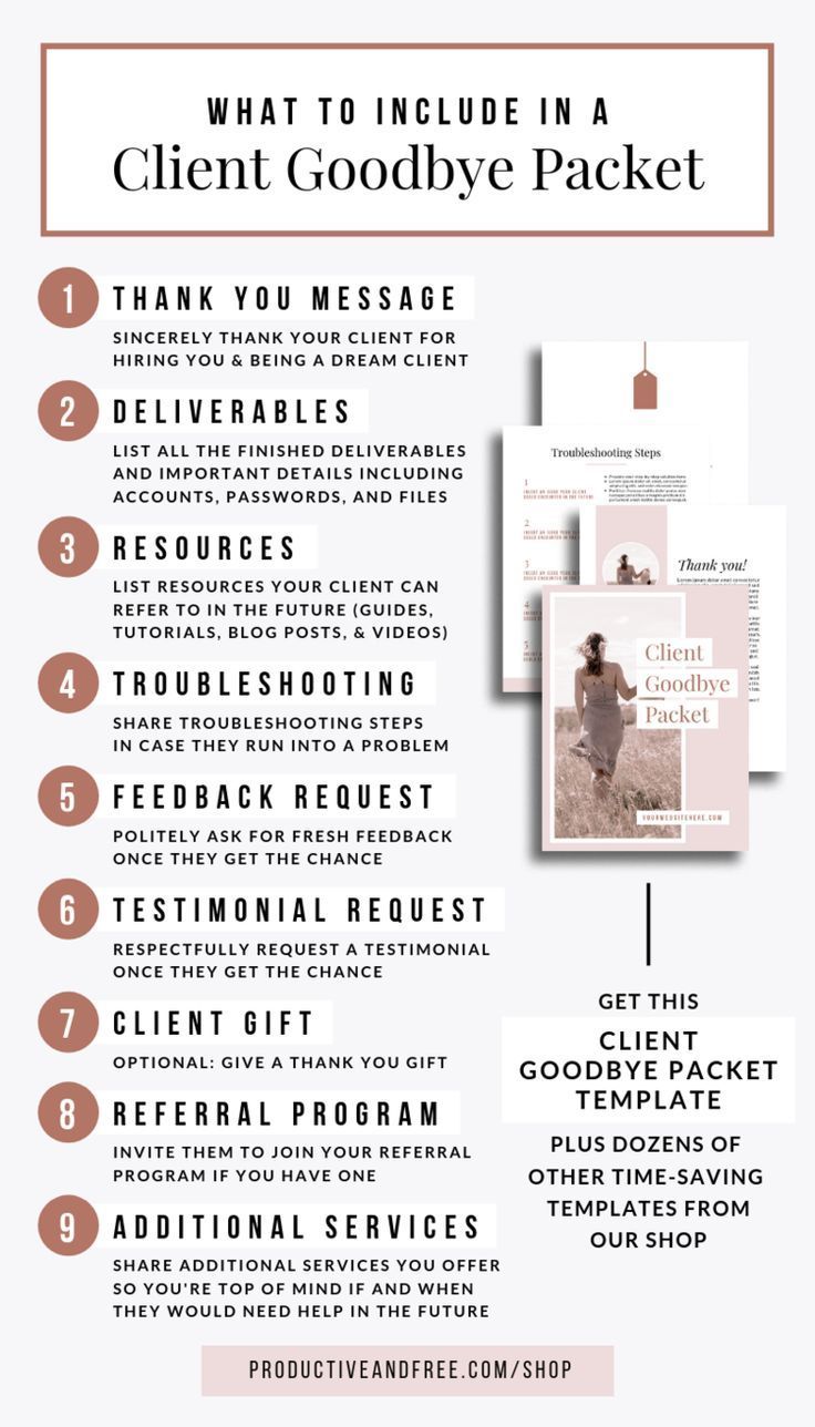 Client Goodbye Packet Template — Productive and Free - Client Goodbye Packet Template — Productive and Free -   18 beauty business ideas