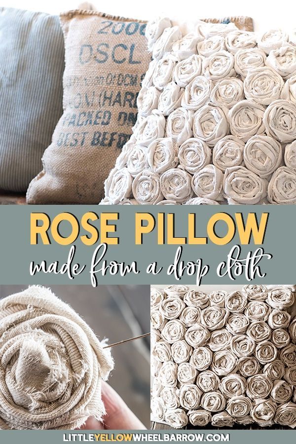 How to Make a Simple Rose Textured Pillow Using a Canvas Drop Cloth - How to Make a Simple Rose Textured Pillow Using a Canvas Drop Cloth -   18 beauty DIY sewing ideas