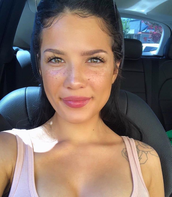 Halsey's Subtle Baby Pink Beauty Look Has Us Obsessing Over Her Shimmery Freckles - Halsey's Subtle Baby Pink Beauty Look Has Us Obsessing Over Her Shimmery Freckles -   18 beauty Face celebrities ideas