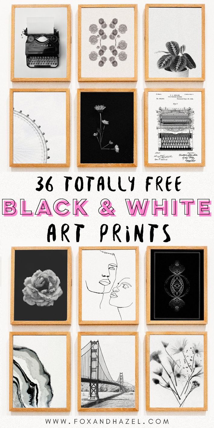 36 Free Black & White Art Prints for Your Home! - 36 Free Black & White Art Prints for Your Home! -   18 diy Art prints ideas