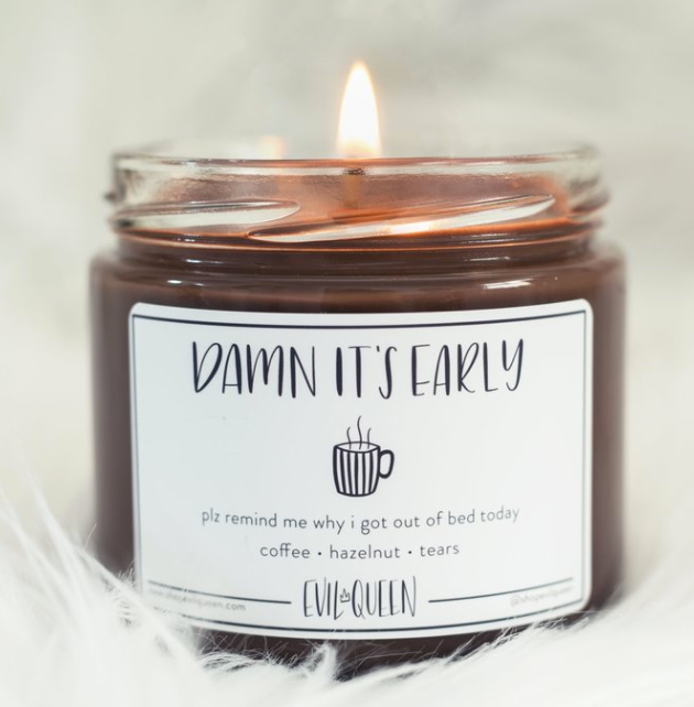 Damn, it's Early Coffee Scented Soy Vegan Candle- 12oz - Damn, it's Early Coffee Scented Soy Vegan Candle- 12oz -   18 diy Candles coffee ideas
