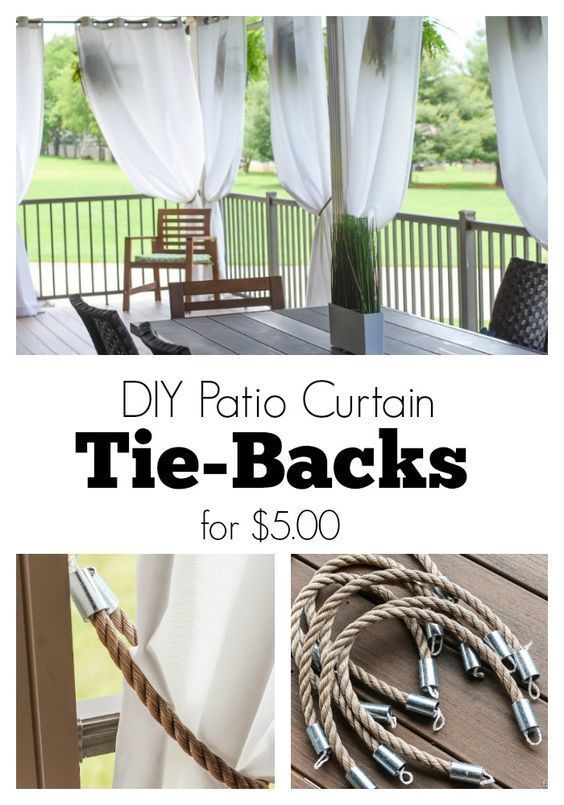 DIY Patio Curtain Tie Backs for $5.00 - Rustic/Nautical - DIY Patio Curtain Tie Backs for $5.00 - Rustic/Nautical -   18 diy Decoracion patio ideas