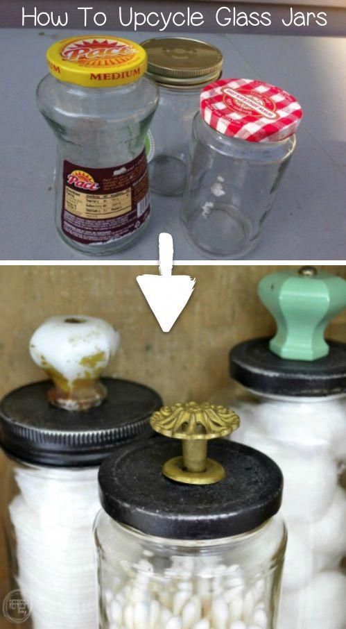 Reuse Old Glass Jars for Bathroom Organization - Refresh Living - Reuse Old Glass Jars for Bathroom Organization - Refresh Living -   18 diy Easy recycle ideas