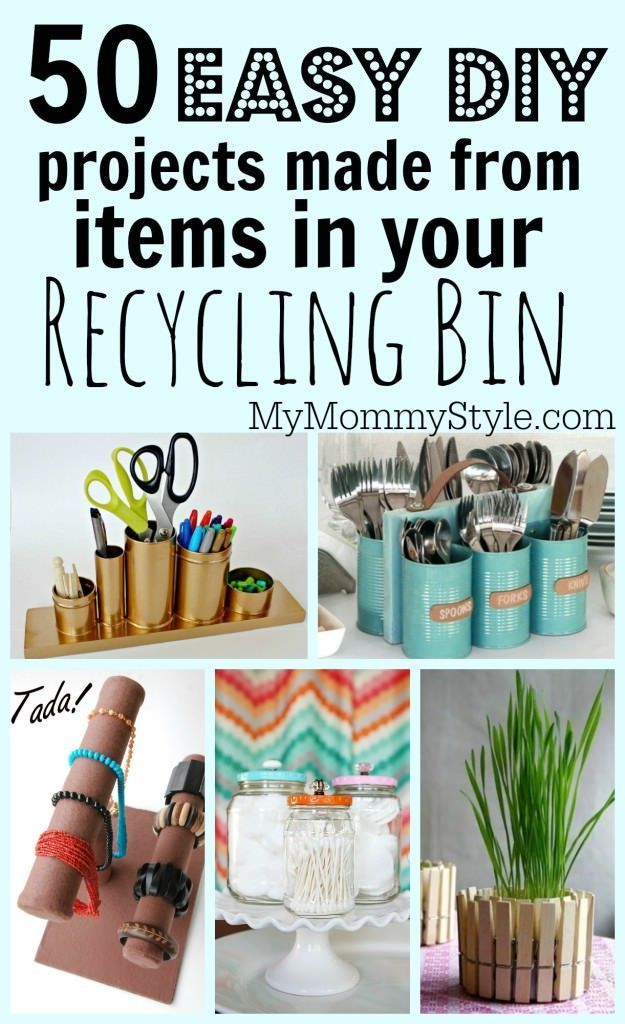 50 easy DIY projects made from items in your recycling bin - 50 easy DIY projects made from items in your recycling bin -   18 diy Easy recycle ideas
