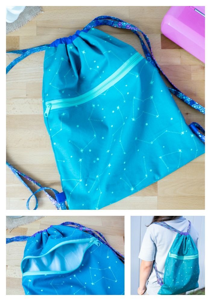 Easy Peasy Drawstring Backpack... with a Zipper Pocket {free tutorial} — SewCanShe | Free Sewing Patterns and Tutorials - Easy Peasy Drawstring Backpack... with a Zipper Pocket {free tutorial} — SewCanShe | Free Sewing Patterns and Tutorials -   18 diy Easy tutorials ideas