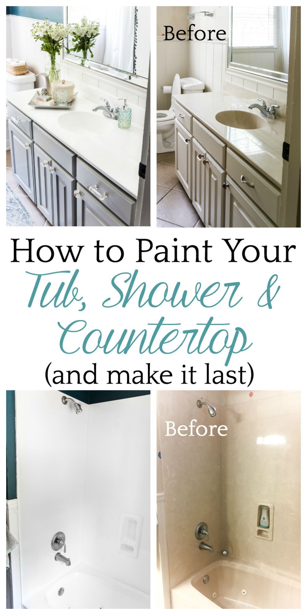 Our Painted Sink Countertop Tub & Shower 8 Months Later - Bless'er House - Our Painted Sink Countertop Tub & Shower 8 Months Later - Bless'er House -   18 diy House painting ideas
