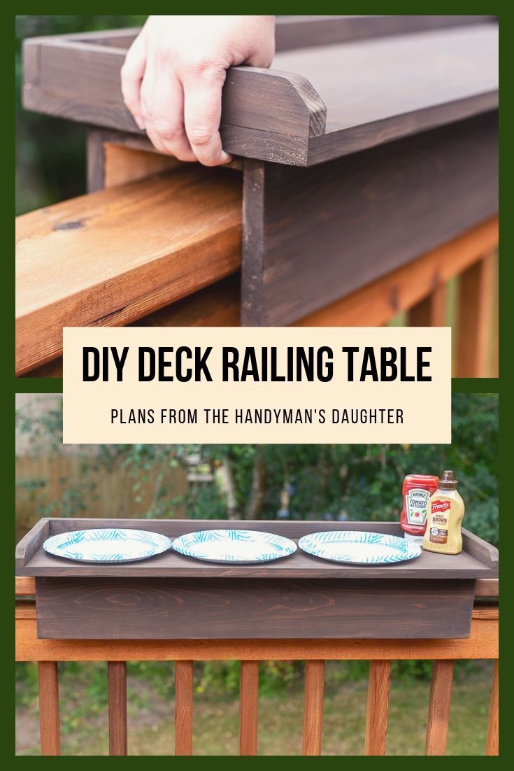 DIY Balcony Railing Table with Free Plans - DIY Balcony Railing Table with Free Plans -   18 easy diy Projects ideas