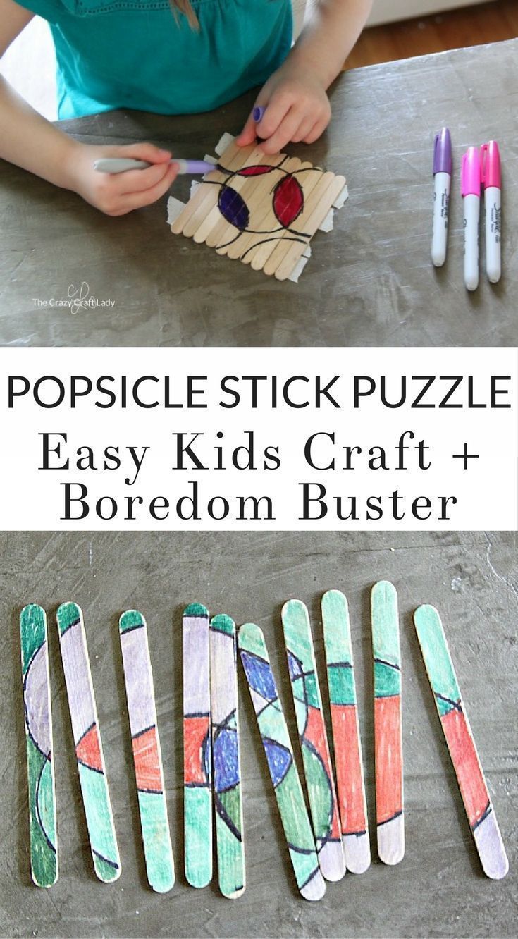 Make a Popsicle Stick Puzzle - a Quick Kids Craft - The Crazy Craft Lady - Make a Popsicle Stick Puzzle - a Quick Kids Craft - The Crazy Craft Lady -   18 quick diy Crafts ideas