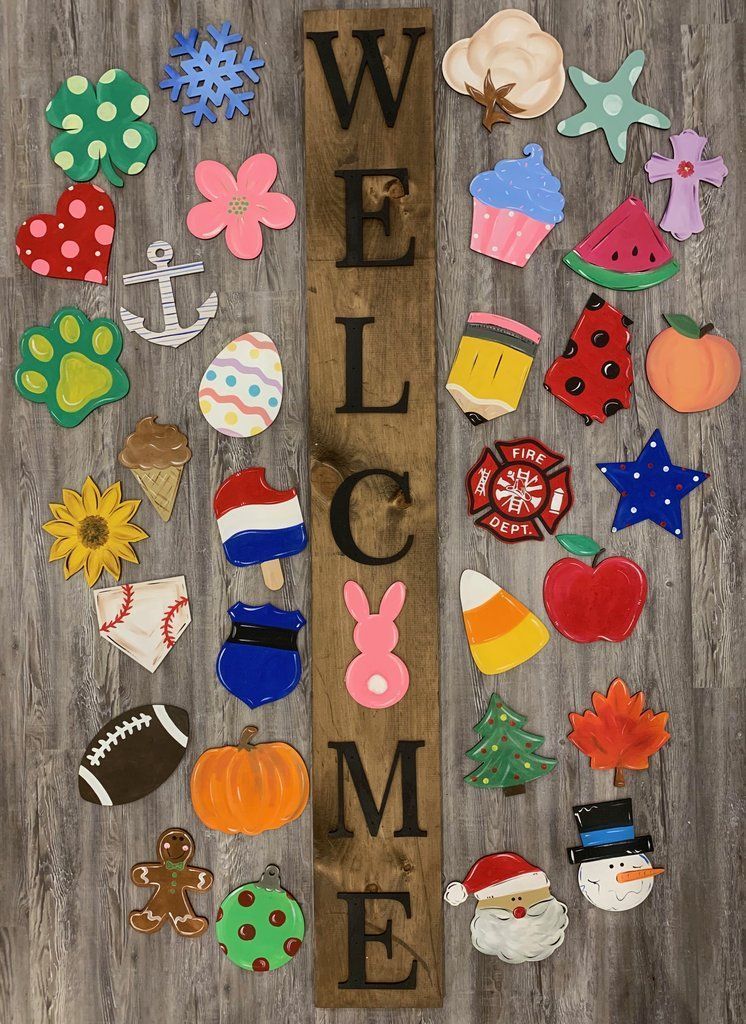 Interchangeable WELCOME sign - Interchangeable WELCOME sign -   18 quick diy Crafts ideas