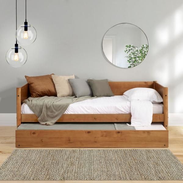 Camaflexi Mid-Century Scandinavian Oak Twin Size Daybed with Twin Size Trundle Bed MD2011 - The Home Depot - Camaflexi Mid-Century Scandinavian Oak Twin Size Daybed with Twin Size Trundle Bed MD2011 - The Home Depot -   19 diy Bed Frame mid century ideas