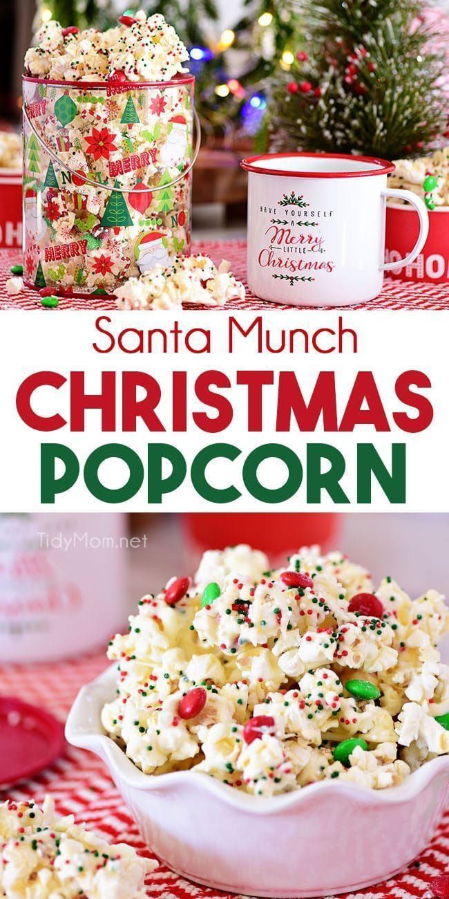 Santa Munch Christmas Popcorn - Santa Munch Christmas Popcorn -   19 diy Food christmas ideas