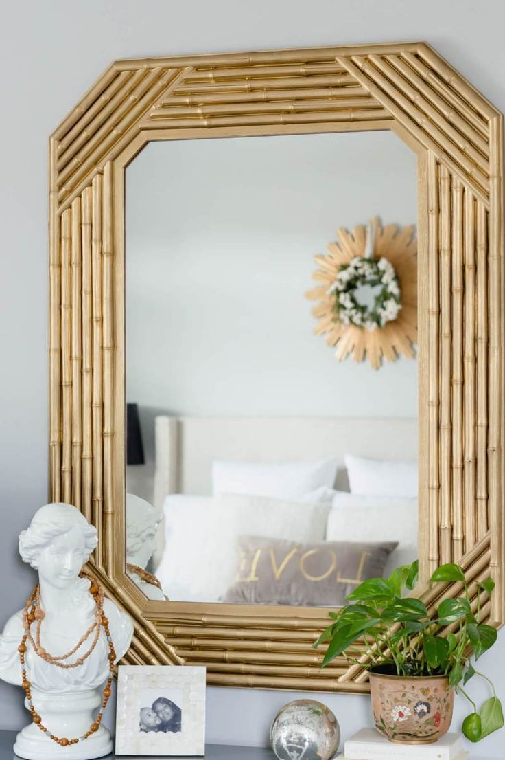 $15 faux bamboo mirror makeover - $15 faux bamboo mirror makeover -   19 diy Home Decor mirror ideas