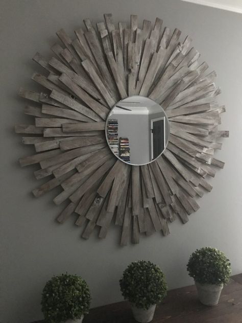 Sunburst Mirror DIY- Cheap and Creative Wall Art with Wood Shims - Sunburst Mirror DIY- Cheap and Creative Wall Art with Wood Shims -   19 diy Home Decor mirror ideas