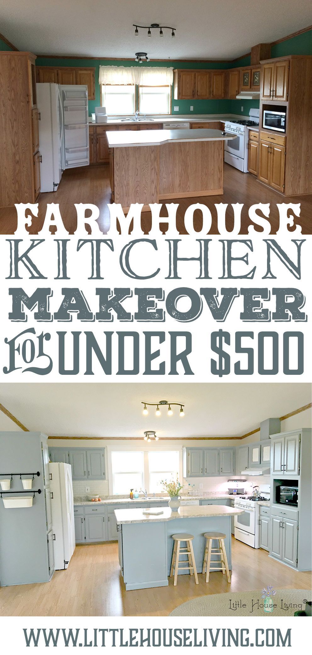 Farmhouse Style Kitchen Makeover for Under $500 - Farmhouse Style Kitchen Makeover for Under $500 -   19 diy House kitchen ideas