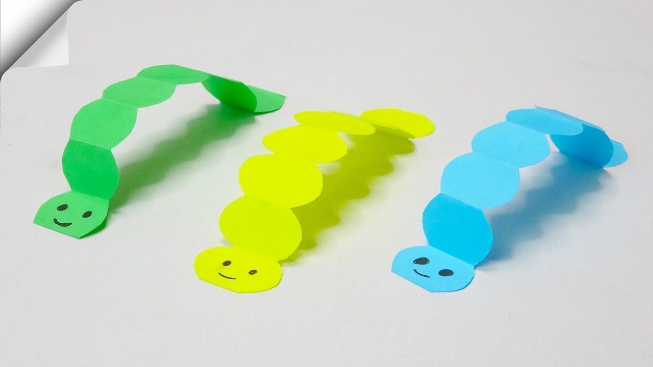 DIY paper crafts for kids | Paper worm - DIY paper crafts for kids | Paper worm -   19 diy Paper toy ideas
