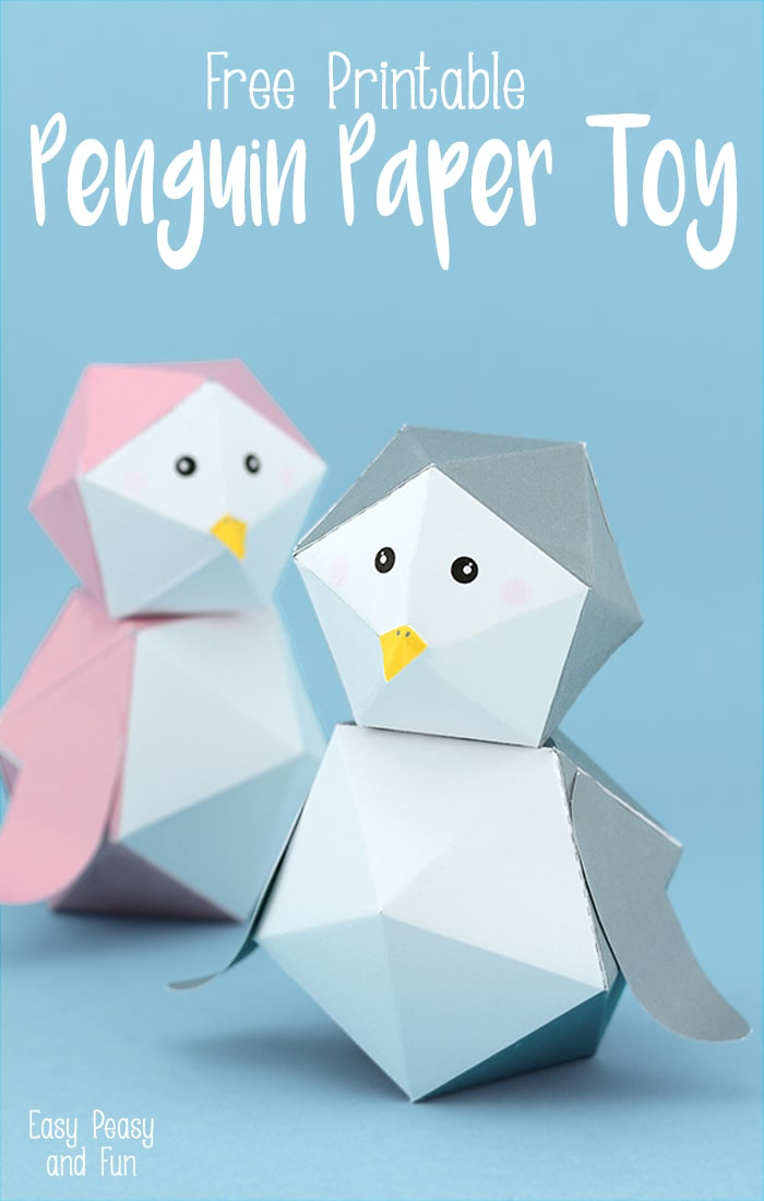 3D Penguin Paper Toy Free Printable - Easy Peasy and Fun - 3D Penguin Paper Toy Free Printable - Easy Peasy and Fun -   19 diy Paper toy ideas