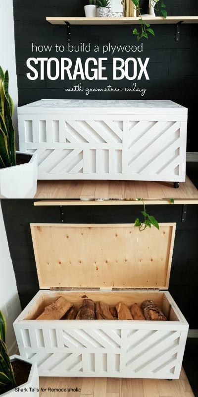 Easy Plywood Storage Box with Geometric Inlay - Easy Plywood Storage Box with Geometric Inlay -   19 diy Storage bench ideas