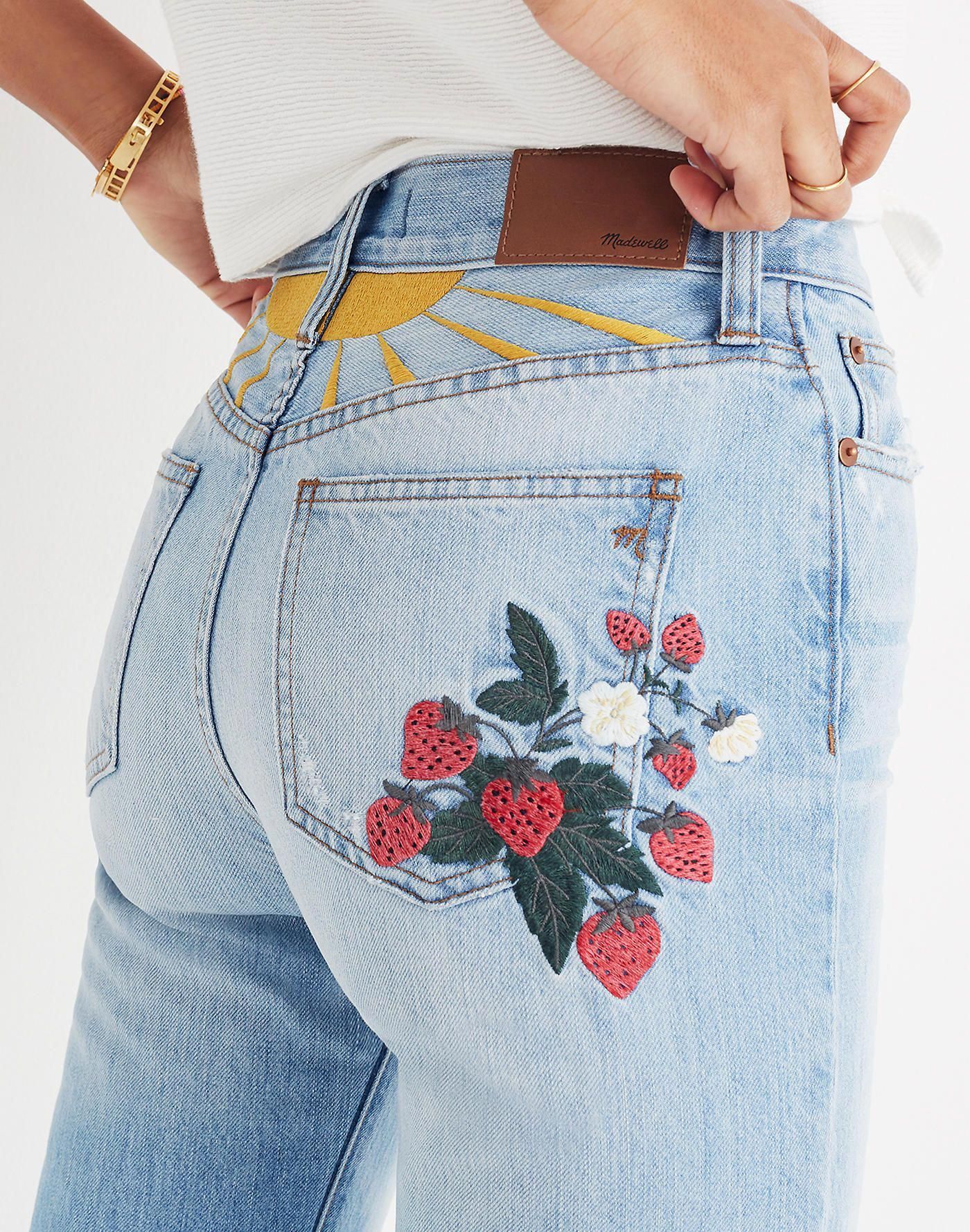 The Tall Perfect Summer Jean: Strawberry Embroidered Edition - The Tall Perfect Summer Jean: Strawberry Embroidered Edition -   8 style Jeans school ideas