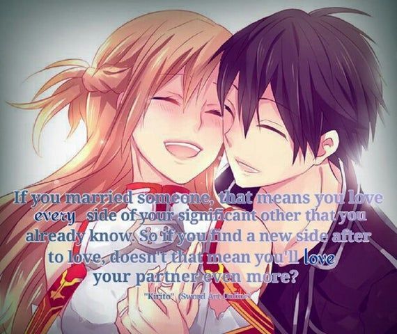 Sword Art Online Asuna and Kirito If You Married Someone That Means You Love Every Side Digital Download Art Decor Anime Quote, Wall Hanging - Sword Art Online Asuna and Kirito If You Married Someone That Means You Love Every Side Digital Download Art Decor Anime Quote, Wall Hanging -   9 beauty Aesthetic anime ideas