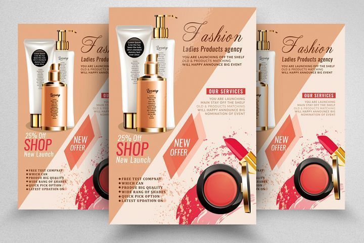 Beauty Cosmetic Salon Flyers Template Design - Beauty Cosmetic Salon Flyers Template Design -   beauty Products flyer