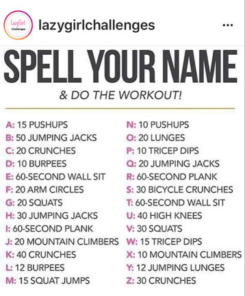 Spell Your Name and Do The Workout Challenge - Wellness Wednesday by A Panama Mama — Steemit - Spell Your Name and Do The Workout Challenge - Wellness Wednesday by A Panama Mama — Steemit -   9 march fitness Challenge ideas
