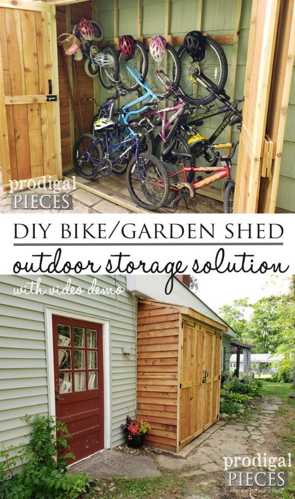 DIY Bike Garden Shed Tutorial from Cedar Wood - Prodigal Pieces - DIY Bike Garden Shed Tutorial from Cedar Wood - Prodigal Pieces -   10 diy Garden shed ideas