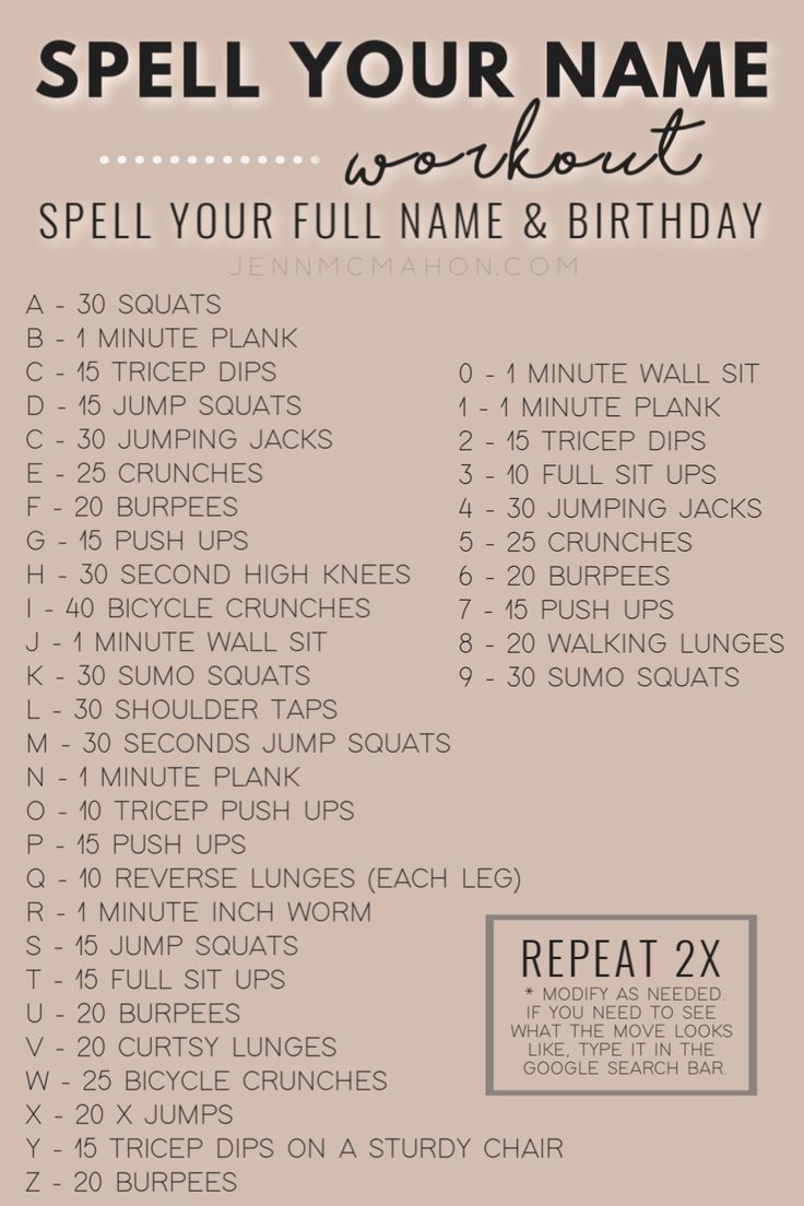 Spell Your Name Home Workout » JENNIFER MCMAHON - Spell Your Name Home Workout » JENNIFER MCMAHON -   10 fitness Instagram challenge ideas