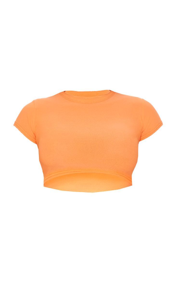 Basic Neon Orange Short Sleeve Crop T Shirt - Basic Neon Orange Short Sleeve Crop T Shirt -   11 fitness Aesthetic orange ideas