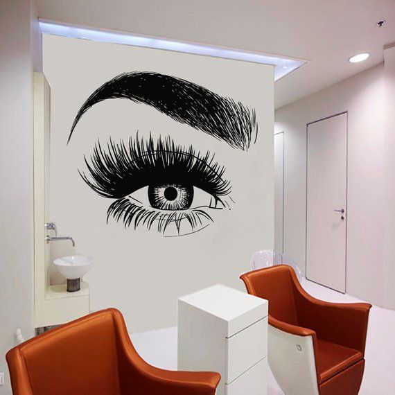 Wall Decal Window Sticker Beauty Salon Woman Face Eyelashes Lashes Eyebrows Brows t43 - Wall Decal Window Sticker Beauty Salon Woman Face Eyelashes Lashes Eyebrows Brows t43 -   beauty Salon