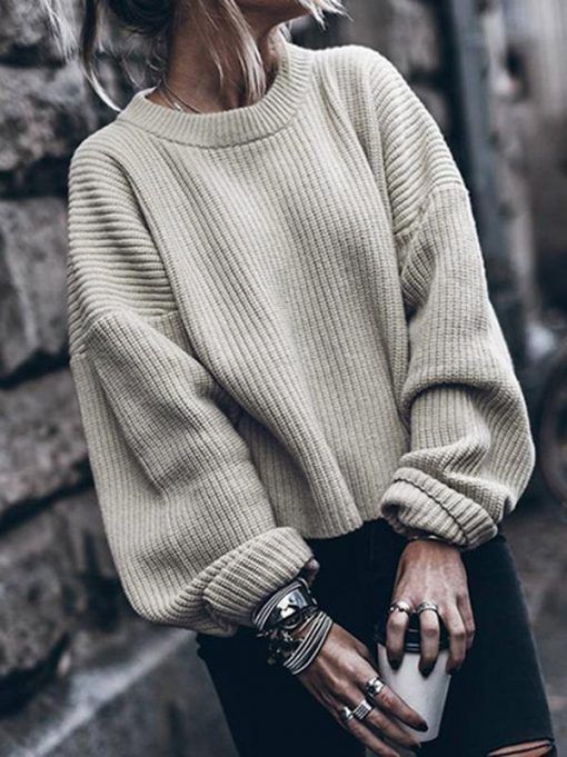 Fshion Solid Color Long Sleeves Sweater Tops - Fshion Solid Color Long Sleeves Sweater Tops -   12 urban style Edgy ideas