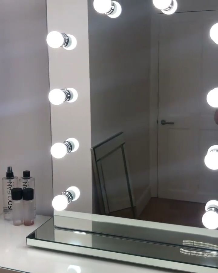 Diaz Hollywood Mirror | Illuminated Make Up Mirror With lights around it - Diaz Hollywood Mirror | Illuminated Make Up Mirror With lights around it -   13 beauty Bar in bedroom ideas