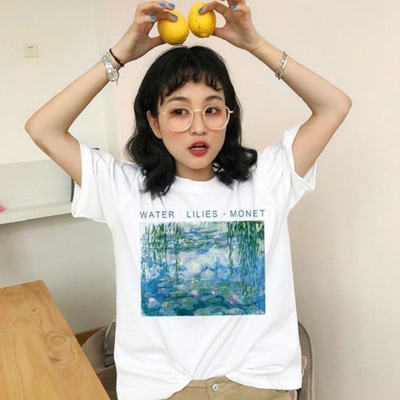 Water Lilies Monet Shirt, rave outfit, art shirt, aesthetic clothing, aesthetic gift, tumblr clothing, tumblr shirt, oversized shirt - Water Lilies Monet Shirt, rave outfit, art shirt, aesthetic clothing, aesthetic gift, tumblr clothing, tumblr shirt, oversized shirt -   13 style Aesthetic 90s ideas