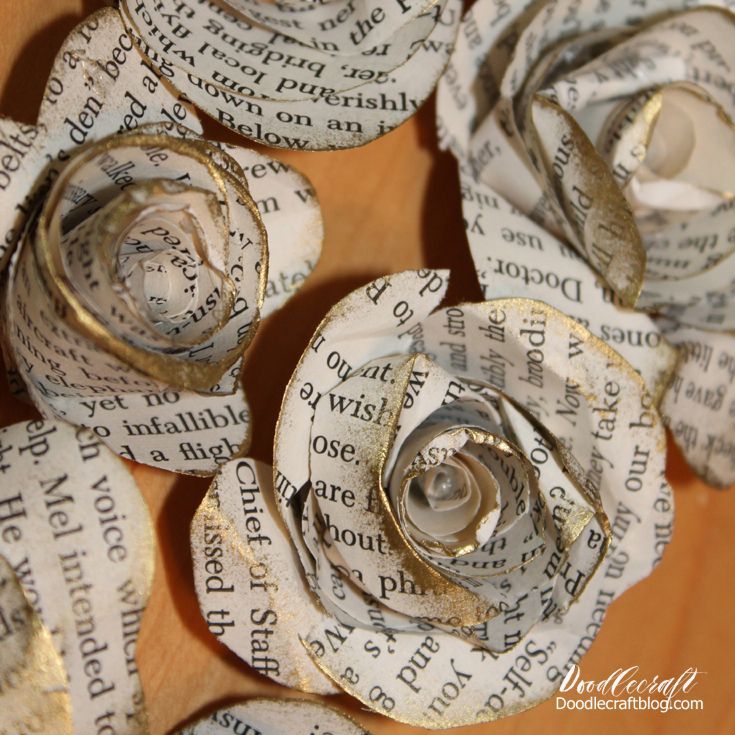 Upcycled Book Page Rosettes! - Upcycled Book Page Rosettes! -   14 beauty And The Beast diy ideas