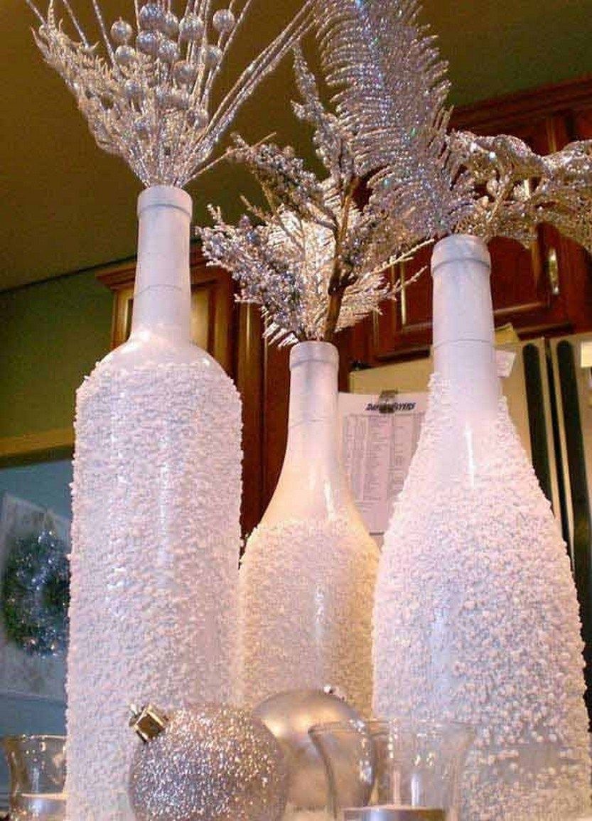 35+ DIY Christmas Decorations You Can Make In Less Than An Hour - 35+ DIY Christmas Decorations You Can Make In Less Than An Hour -   14 diy Christmas Decorations wine bottles ideas
