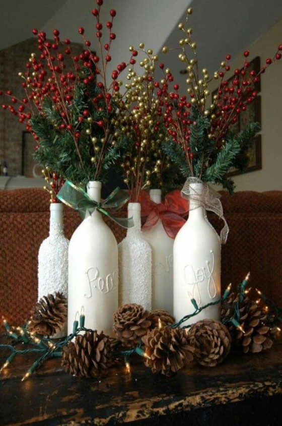 12 Ways to Reuse Wine Bottles (Christmas Decor Edition) - 12 Ways to Reuse Wine Bottles (Christmas Decor Edition) -   14 diy Christmas Decorations wine bottles ideas