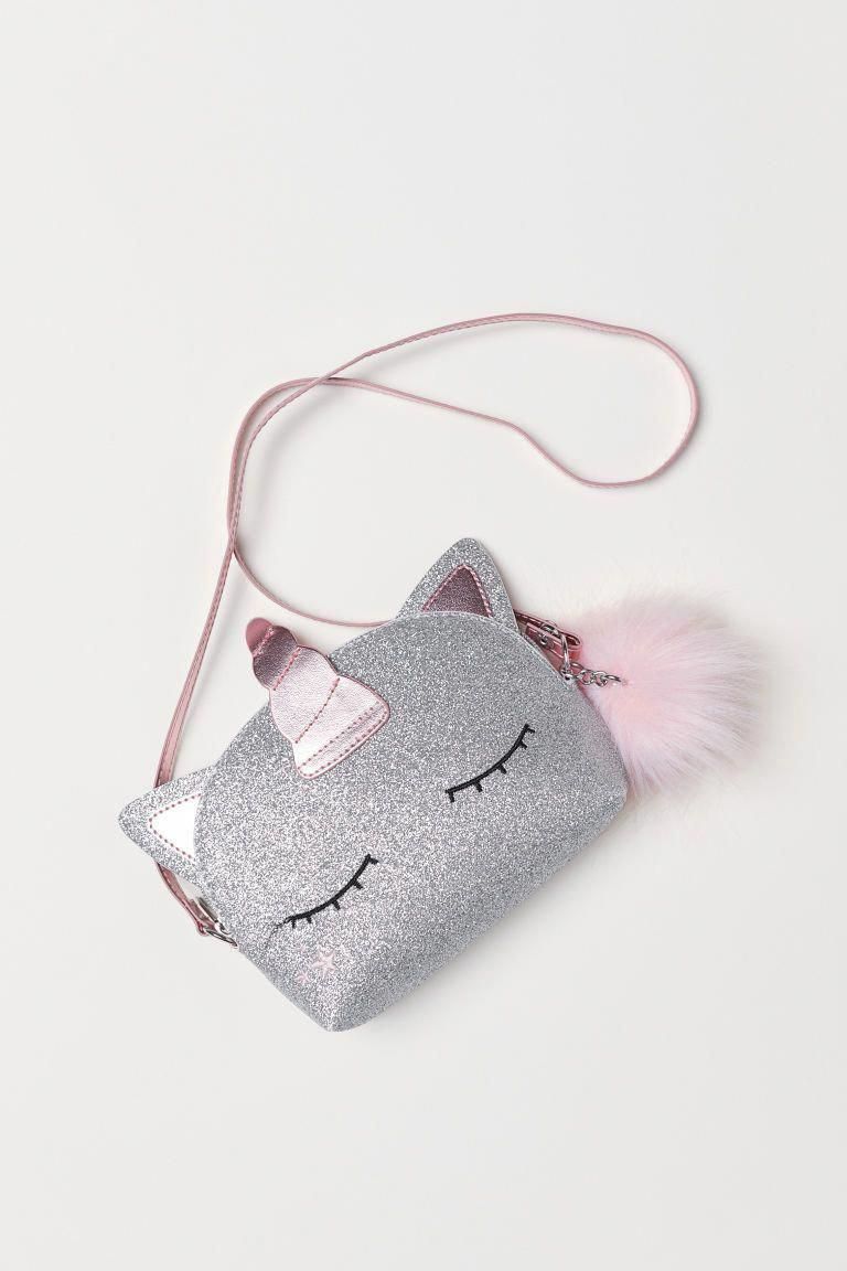 Glittery Shoulder Bag - Silver-colored/unicorn - Kids | H&M US - Glittery Shoulder Bag - Silver-colored/unicorn - Kids | H&M US -   14 diy Fashion bags ideas