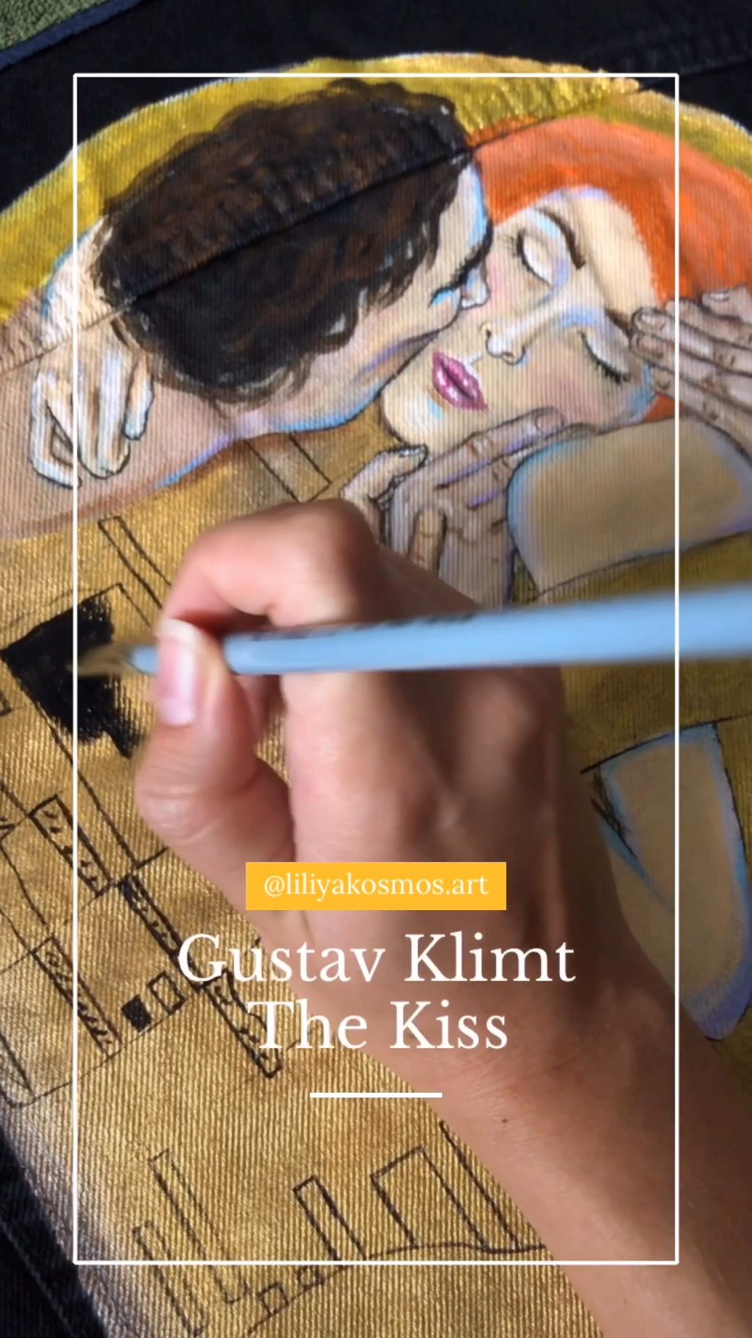 Hand painted Gustav Klimt the kiss jacket by @liliyakosmos.art. Customized embellished denim - Hand painted Gustav Klimt the kiss jacket by @liliyakosmos.art. Customized embellished denim -   14 diy Fashion inspiration ideas