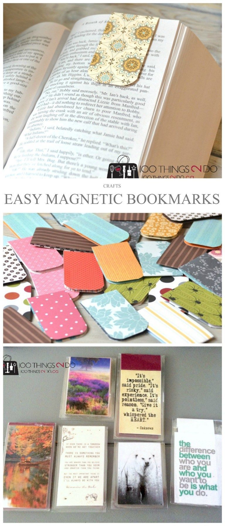 Easy Magnetic Bookmarks | 100 Things 2 Do - Easy Magnetic Bookmarks | 100 Things 2 Do -   14 diy Paper bookmarks ideas