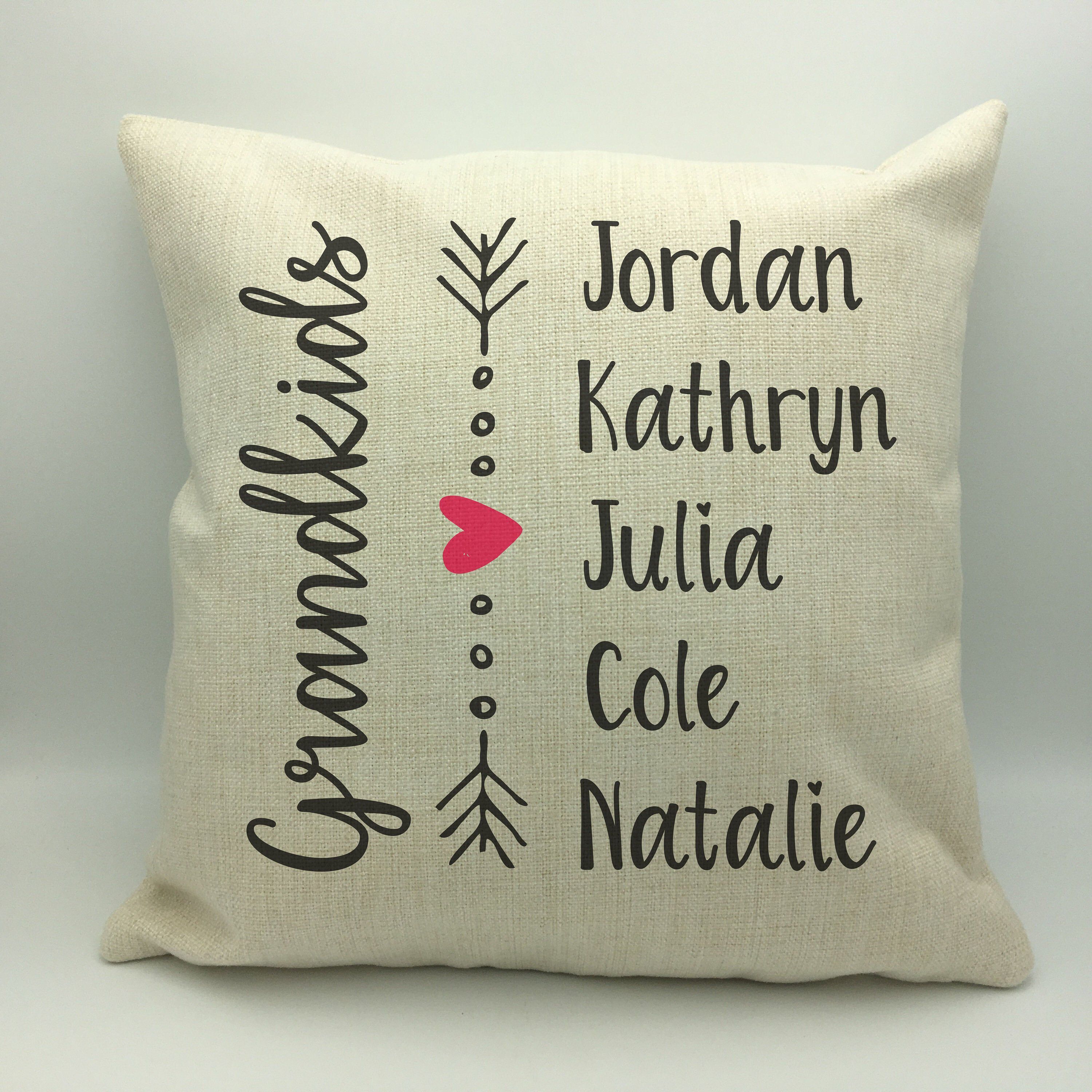 Grandchildren Pillow With Names, Insert Included - Grandchildren Pillow With Names, Insert Included -   14 diy Pillows vinyl ideas