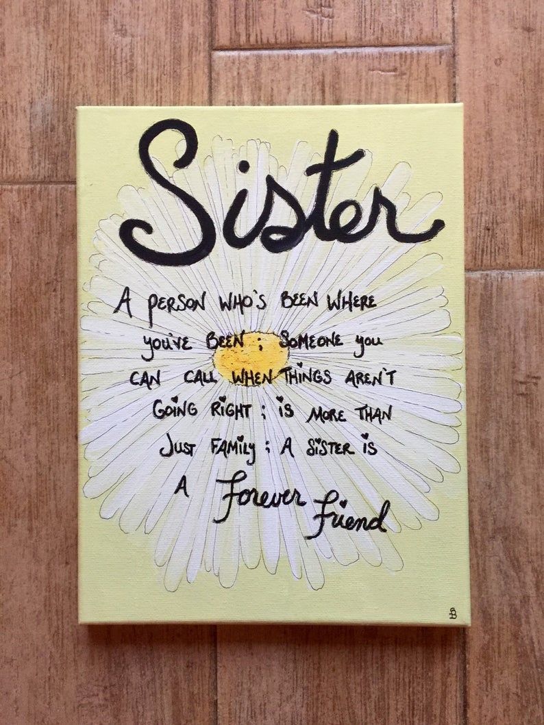 Sister gift ideas gift for sister big sister gift little sister gift sister birthday gift twin sister canvas quote daisy wall art sisters - Sister gift ideas gift for sister big sister gift little sister gift sister birthday gift twin sister canvas quote daisy wall art sisters -   14 diy Presents for sister ideas